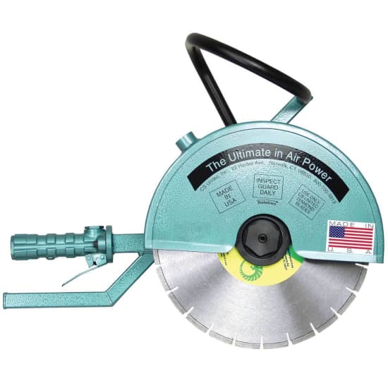 Pneumatic shop concrete saw